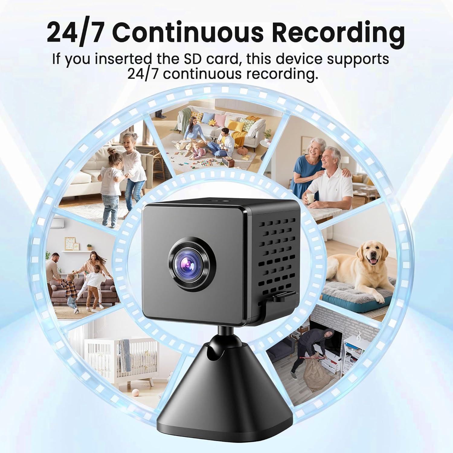 Hidden Camera, Spy Camera with 4K Live View, Motion Detection Nanny Cam Hidden Camera, Mini Camera with Cloud & SD Storage, Night Vision Spy Cam, Quick Setup Indoor Camera for Baby, Pet and Older